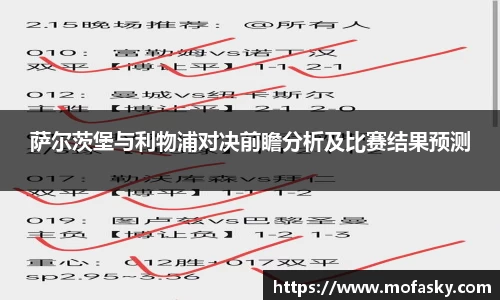 萨尔茨堡与利物浦对决前瞻分析及比赛结果预测
